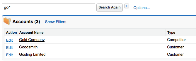 Account Search Go