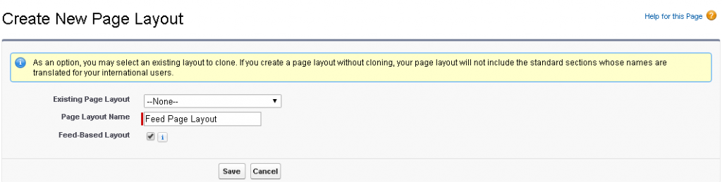 Feed layout