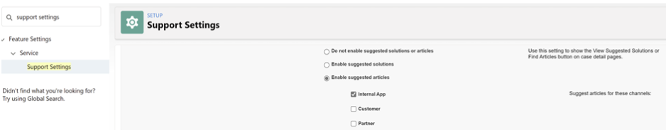 Enable internal app