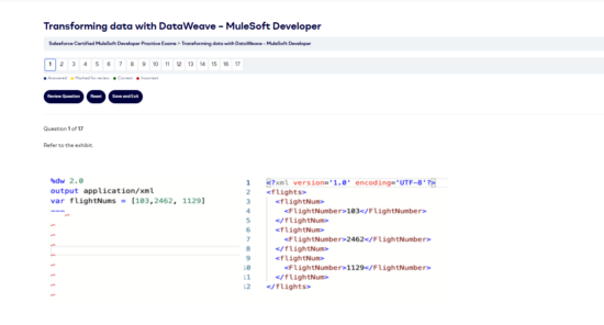 MuleSoft Developer sample question inside a topic exam