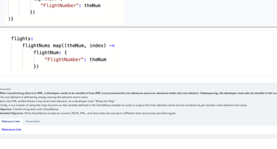 MuleSoft Developer answers provide detailed explanation after wrong answers